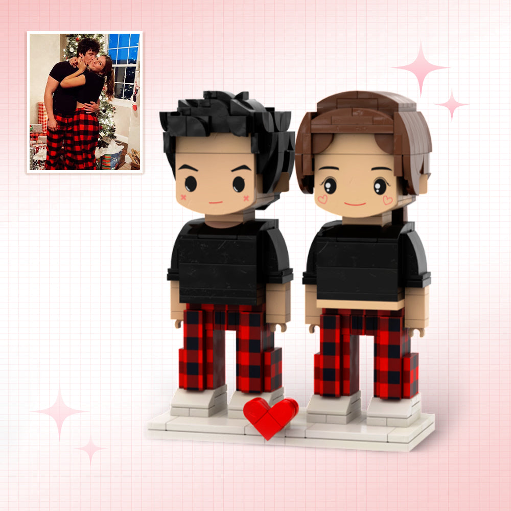 Sweet Couple Gifts Customizable Fully Body 2 People Custom Brick Figures Persanalized Cute Face Brick Figures