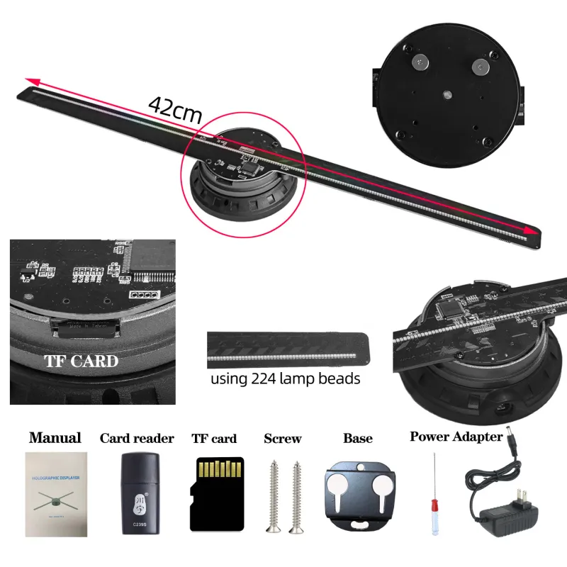 Hologram Led Fan 3d Holographic Fan Screen Hd Version Naked Eye 3d Home Decor