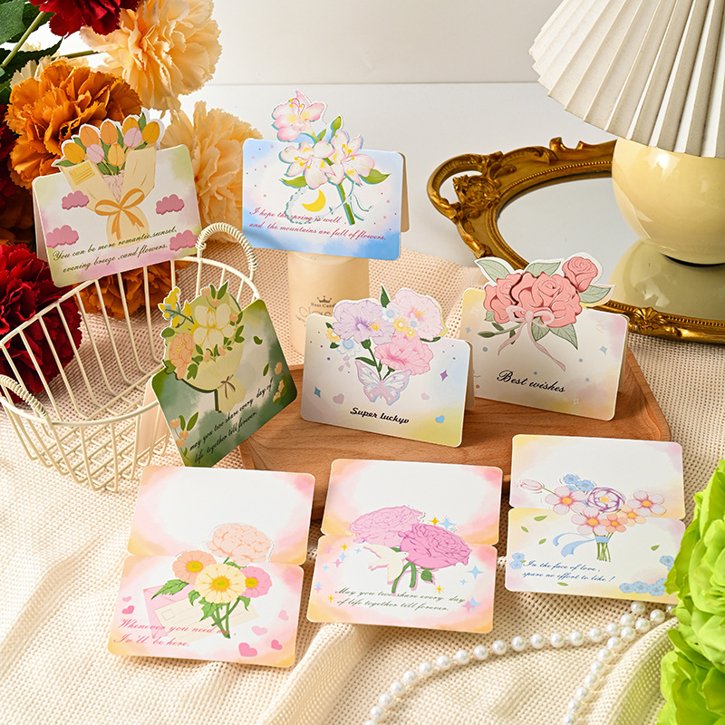 3D Floral Bouquet Greeting Card - Hand-Painted Rose Decor with Message Card for Romantic Gifts - MyHawaiianShirts