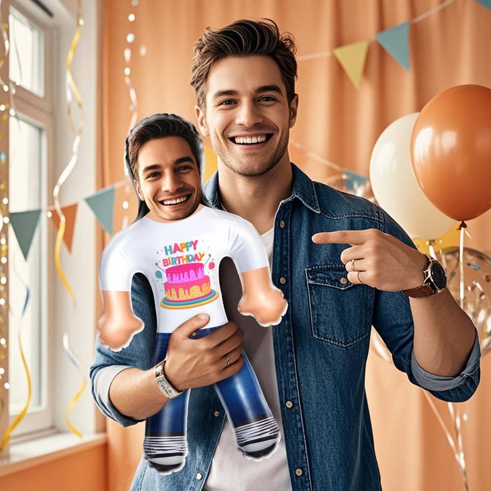 Happy Birthday Custom Air Minime Blow Up Dolls With Birthday Cake Funny Inflatable Birthday Gift For Him/Her