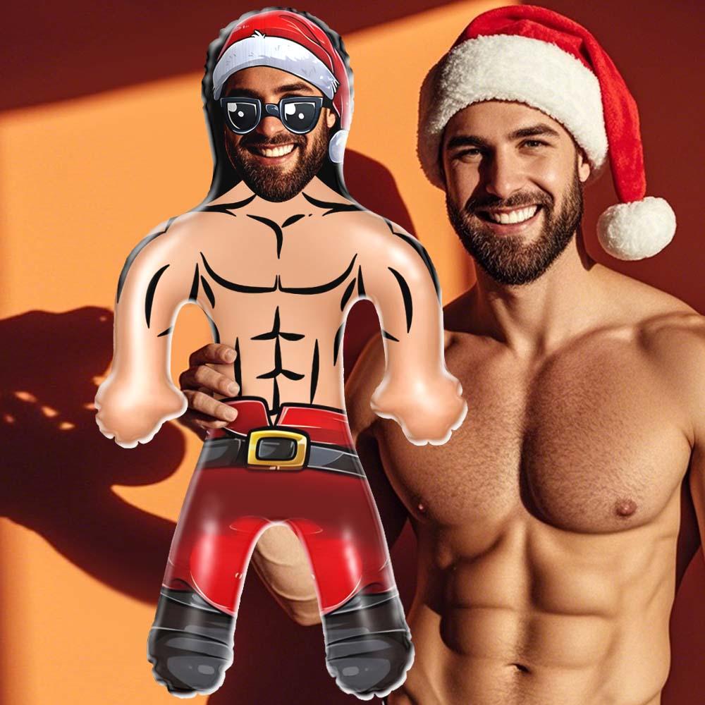 Custom Blow Up Doll Inflatable Christmas Doll Personalized Face Air Minime Doll  - Muscular Man - MyHawaiianShirts