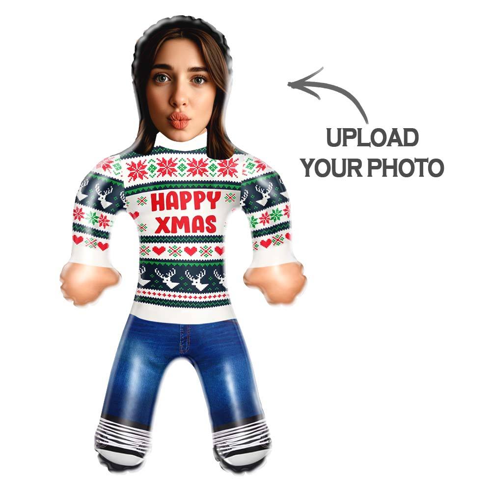 Custom Blow Up Doll Happy Xmas Funny Inflatable Doll Custom Face Air Minime Doll Christmas Gift - MyHawaiianShirts