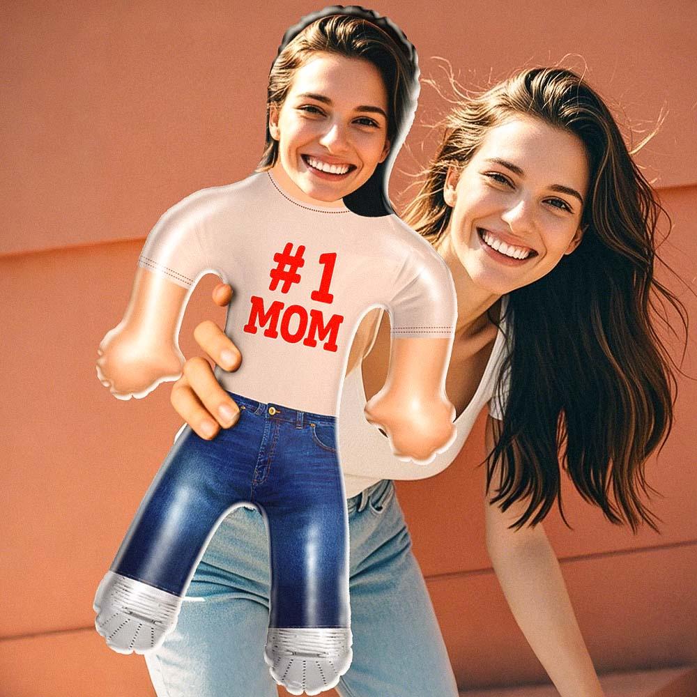 #1 Mom Air Minime Doll – Personalized Inflatable Gift with Your Face - MyHawaiianShirts