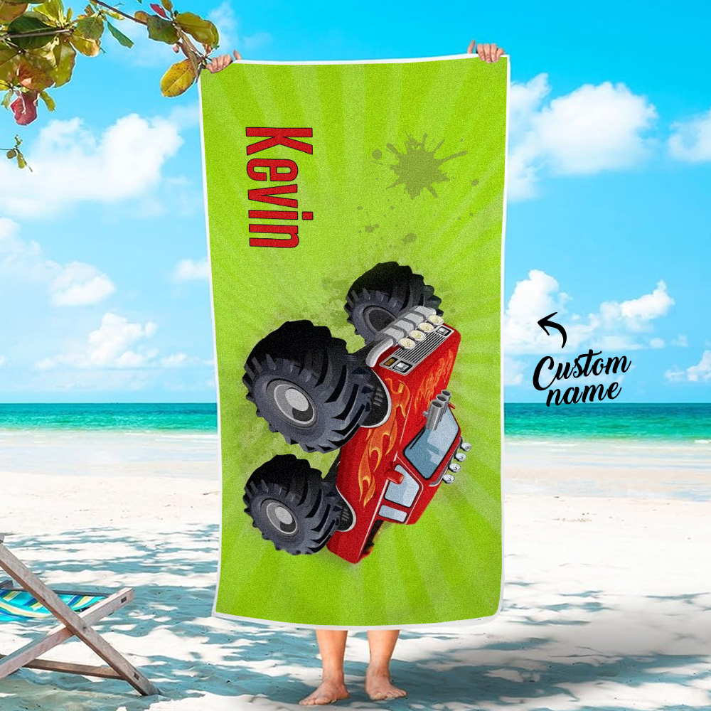 Custom Personalized Lovely Cartoon Car Beach towels for Summer & Beach - MyFaceTshirt