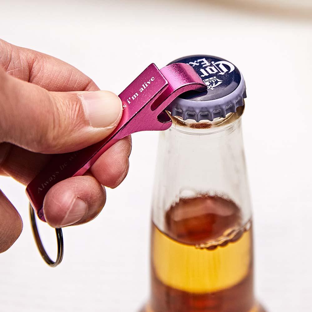 Custom Text Multi-colour Bottle Opener Keychain Personalized Beer Bottle Opener Gift for Him - Get Photo Blanket