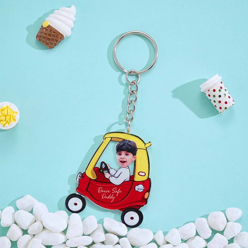 Gifts for Father Customised Drive Safe Daddy Acrylic Car Hanger, Personalized Acrylic Car Hanger, 1st Fathers Day Gift for Husband - MyFaceTshirt