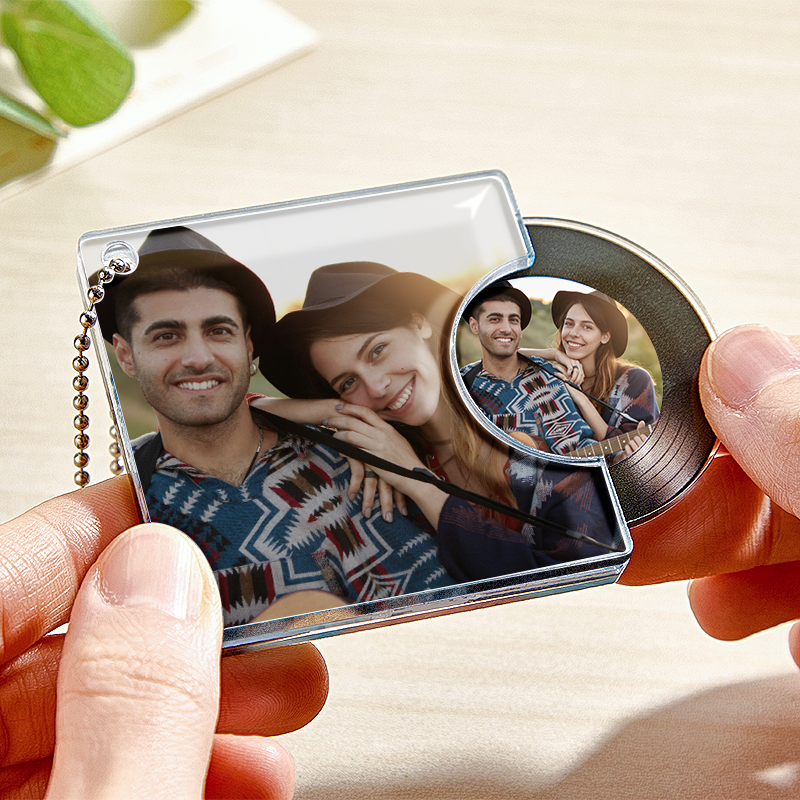 Custom NFC Mini CD Album Keychain with Fully Custom Photos+Song Play Your Favorite Music/Video Music Lover Keychain CD Album Gift