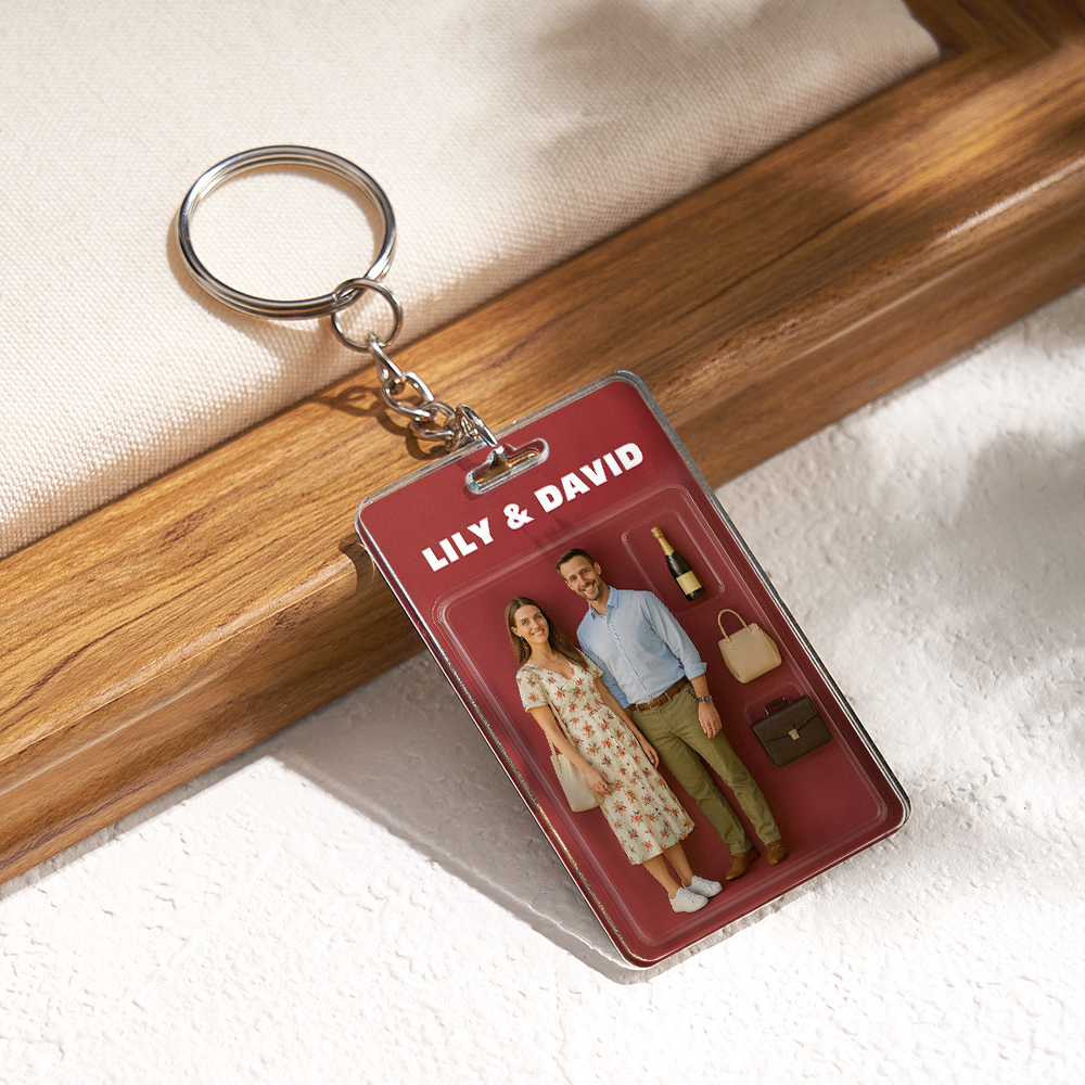 Custom Acrylic Keychains Personalized Couple Keyrings Sweet Anniversary Gift for Mr & Mrs' Matching Set - MyHawaiianShirts