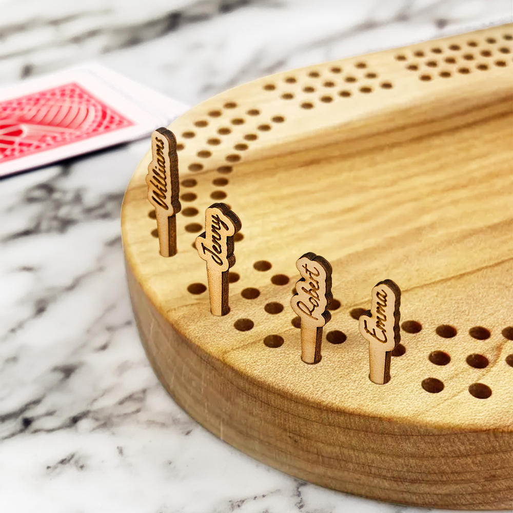  Personalized Wooden Cribbage Board Pegs Names Pegs For 2 Players ( Every player gets 2 pegs)