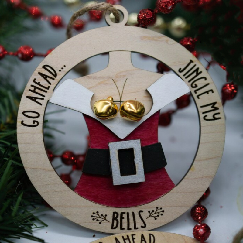 Jingle My Bells - Santa/Breasts/Butt- Funny Christmas Ornament