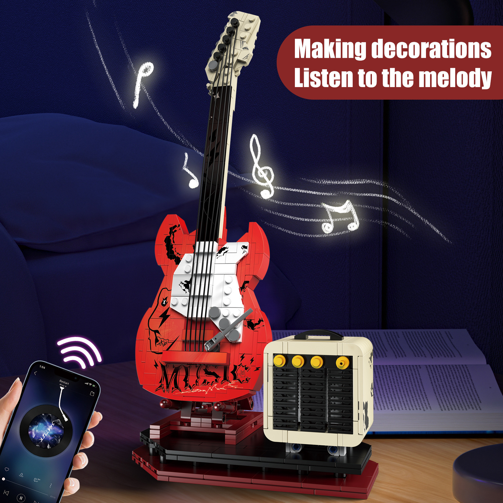 Bluetooth Brick Rock Guitar Speaker Brick Music Toy For Him Gift For Music Lovers