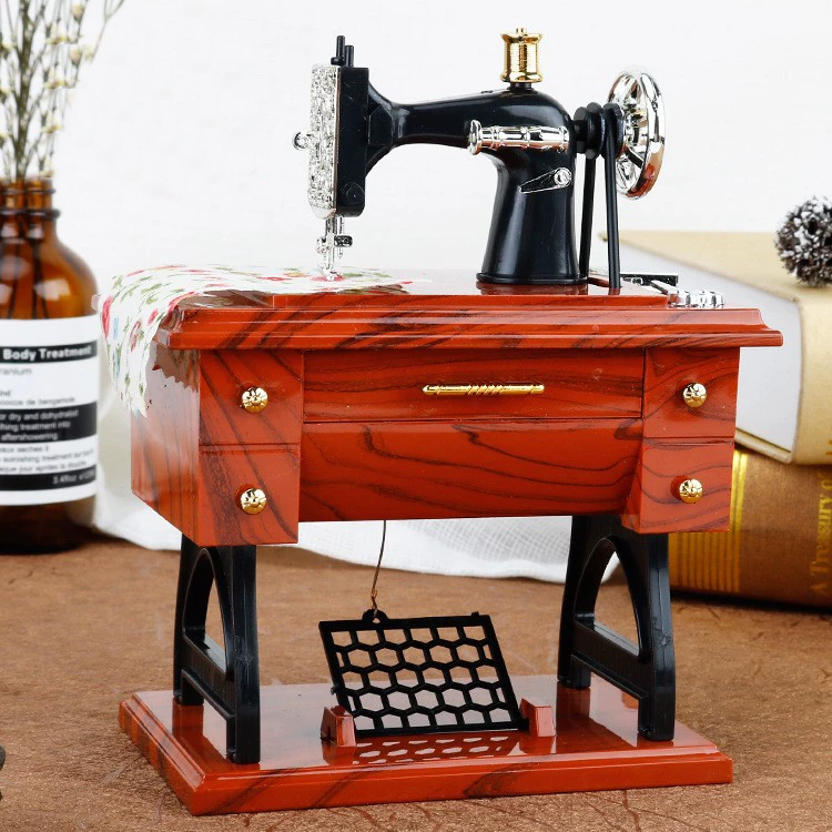 Vintage Mini Sewing Machine Music Box Mom/Grandma's Sewing Machine Recalling Her Talent