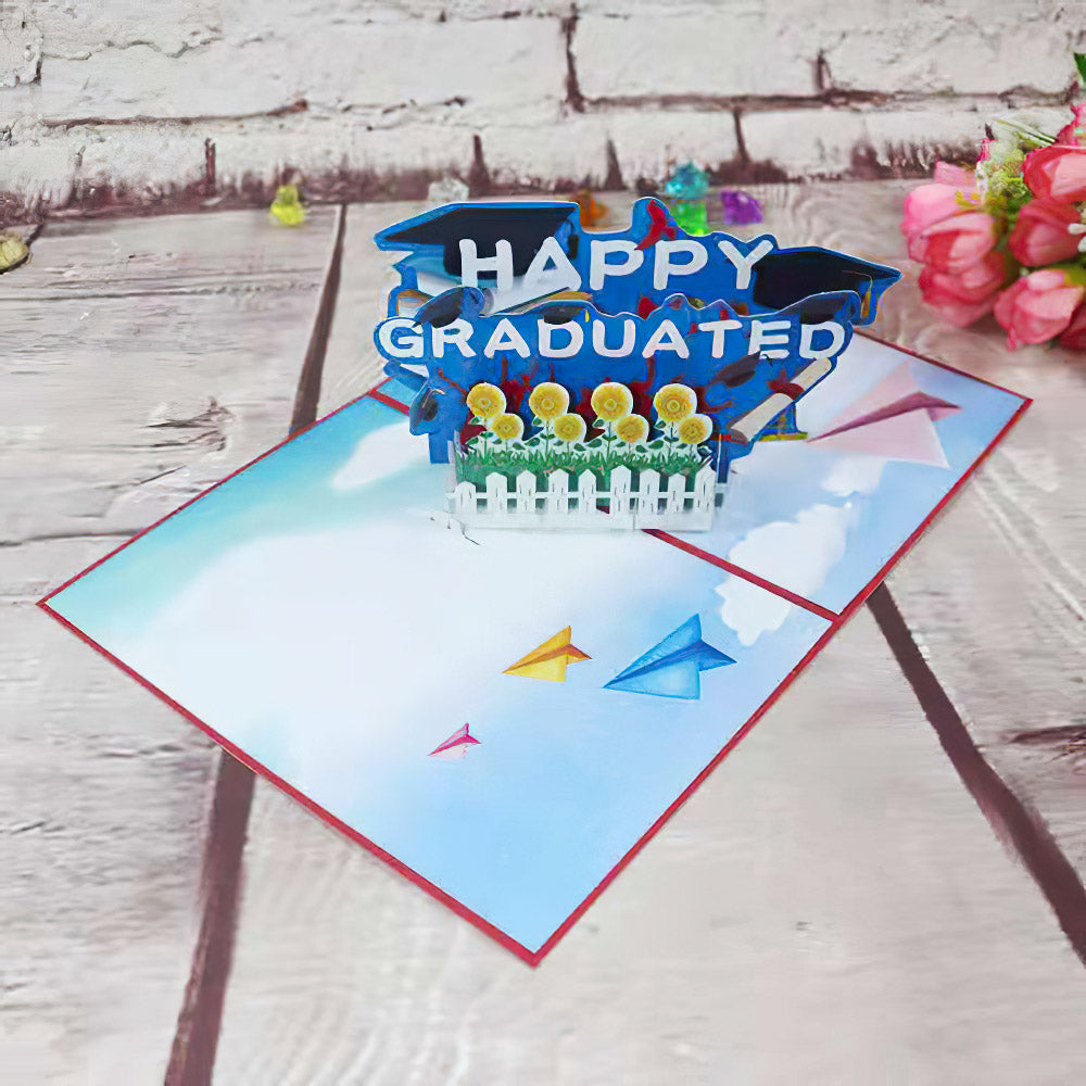 Congrats Graduation Sunflower 3D Pop Up Card Newly Grads Congratulations Greeting Card - MyHawaiianShirts