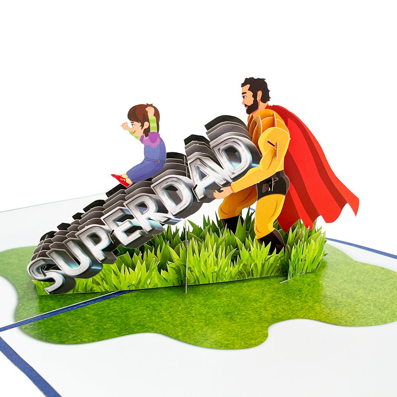Father's Day Card 3D Pop Up Card Super Dad Greeting Card for Him - MyHawaiianShirts