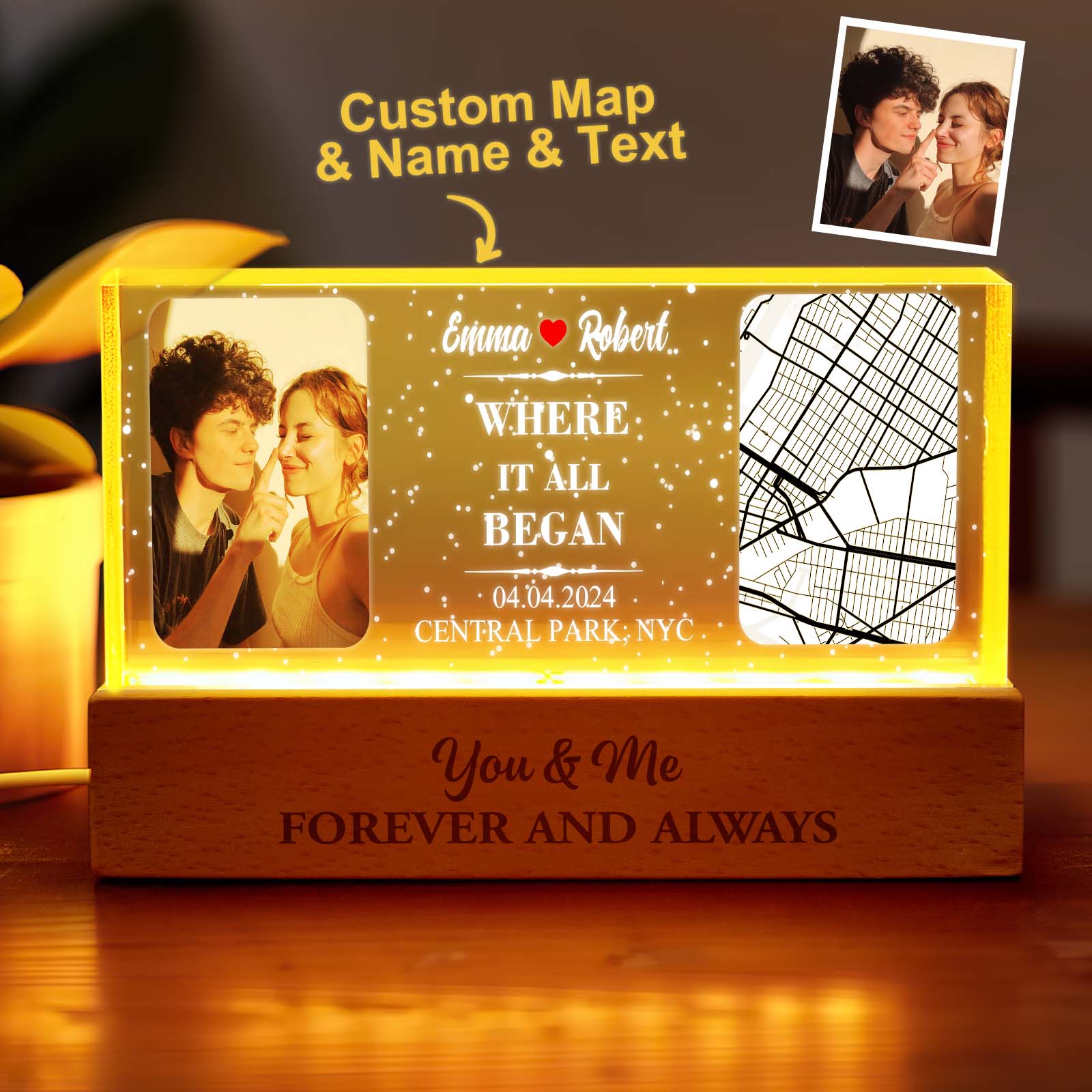 Personalized Where It All Began Night Light Custom Photo Light Gift for Lover - MyHawaiianShirts