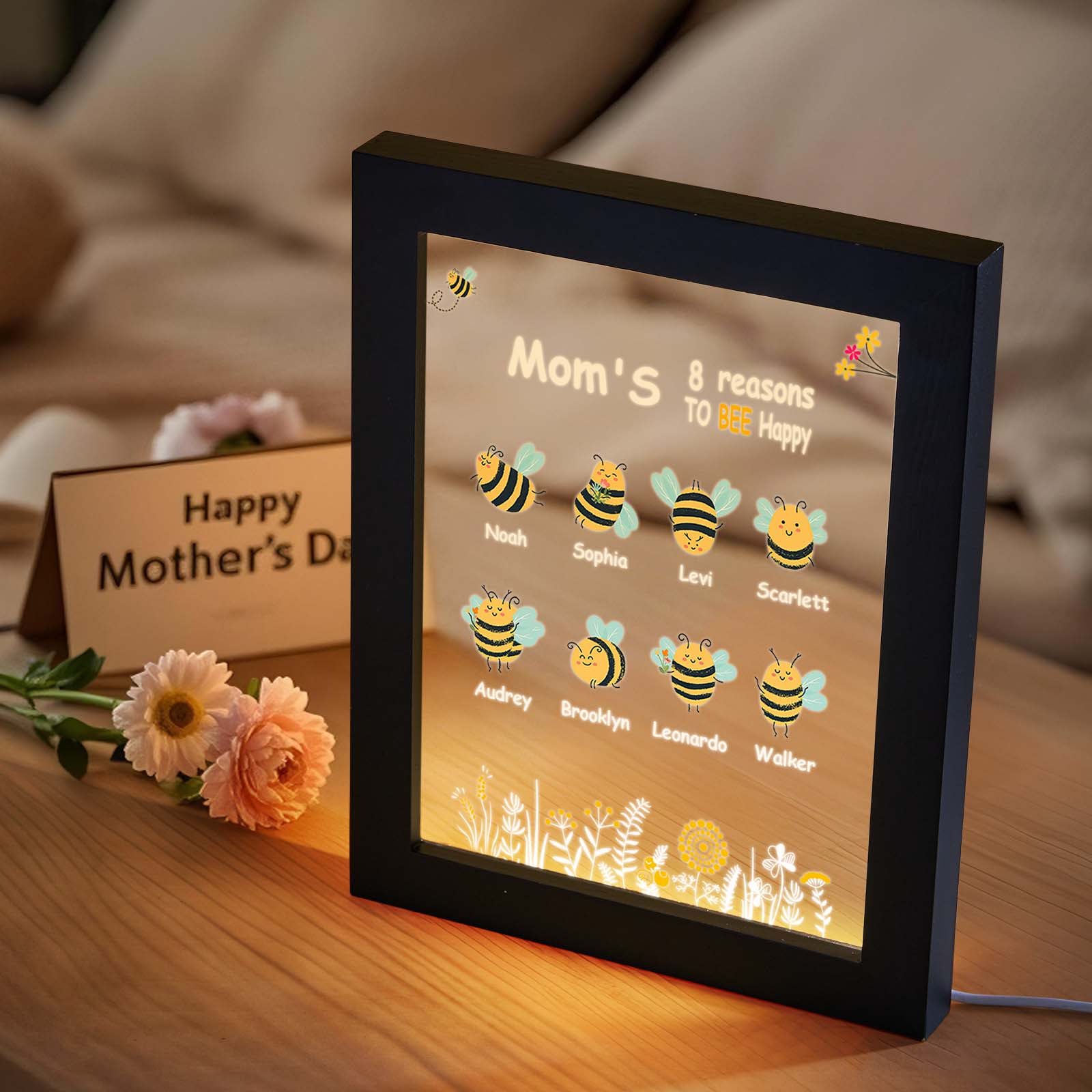 Mama/Grandma's Reasons To Bee Happy Customized LED Night Light
