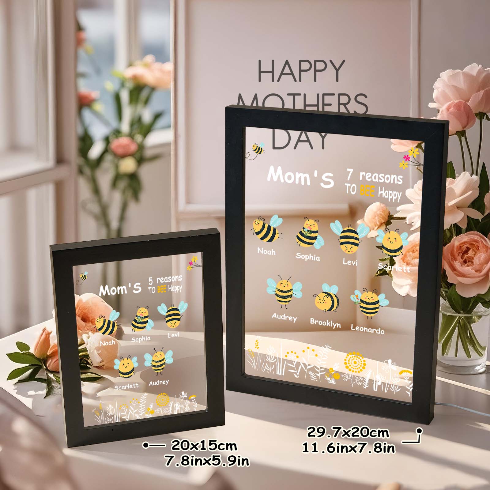 Mama/Grandma's Reasons To Bee Happy Customized LED Night Light