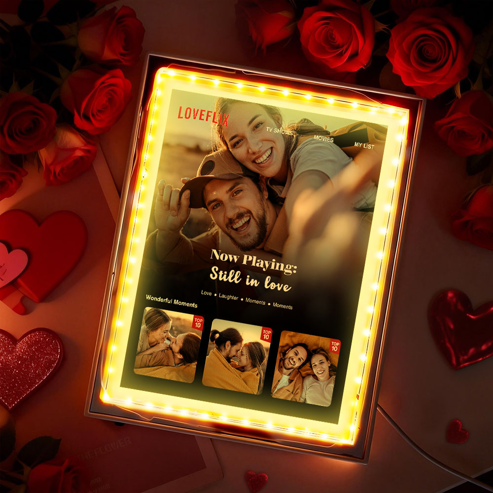 Miroir Lumineux Led Romantique Personnalisé Avec Photo Et Thème De Film - Souvenirs Précieux À Regarder