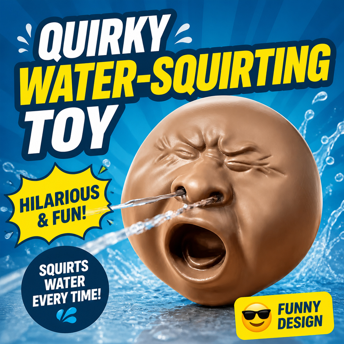 Funny Nose Water Spray Prank Toy – Realistic Screaming Face Squeeze Toy for Stress Relief, Parties and Gag Gifts