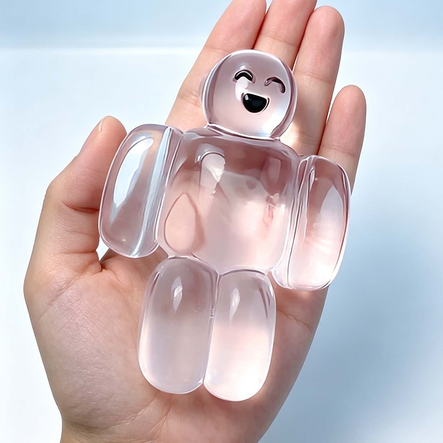 Transparent Gel Smiley Figure Toy – Cute Squeeze Fidget Toy, Fun Novelty Gift