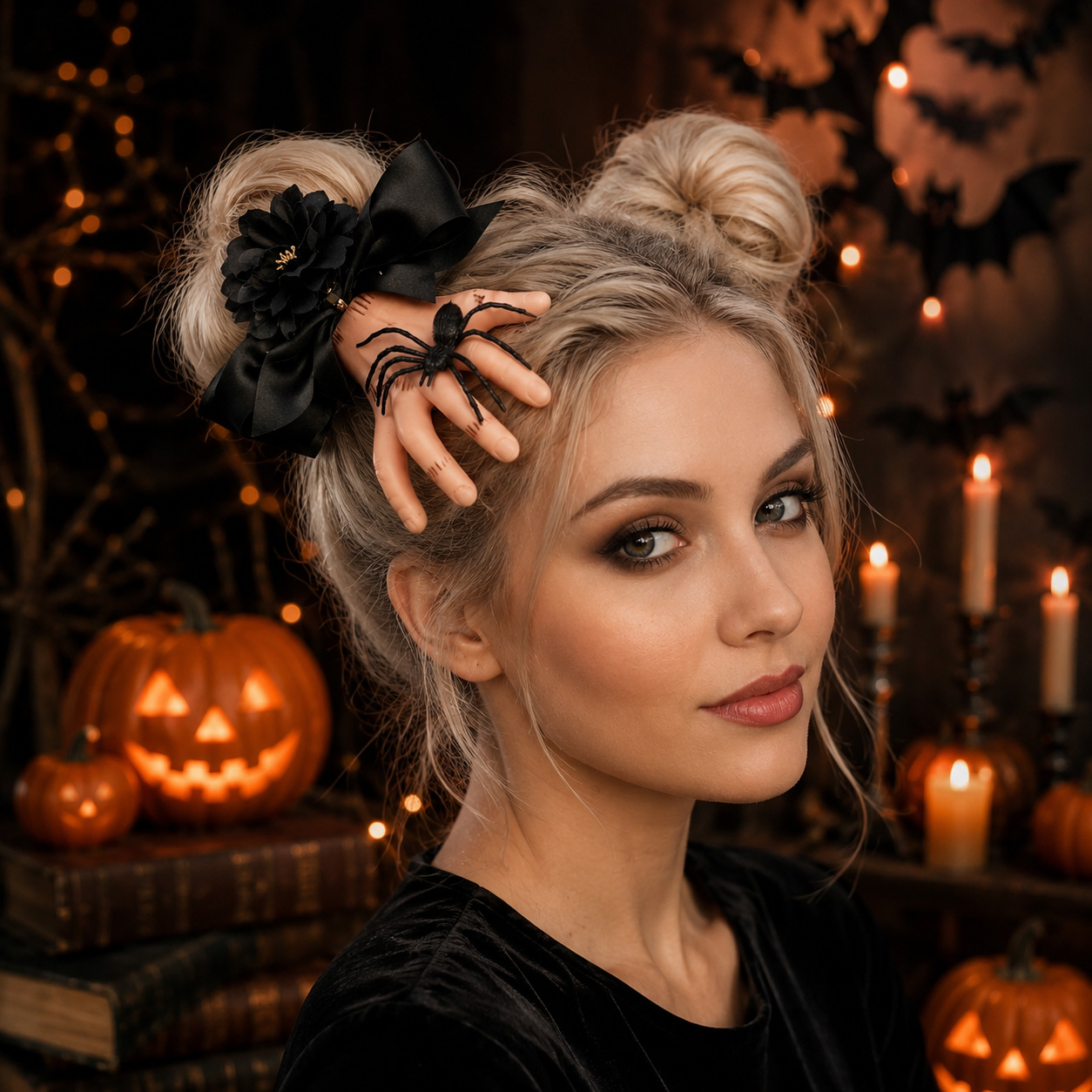 Halloween Creepy Hand Hair Clip, Realistic Hand Headpiece for Spooky Costumes, Parties & Halloween Decor