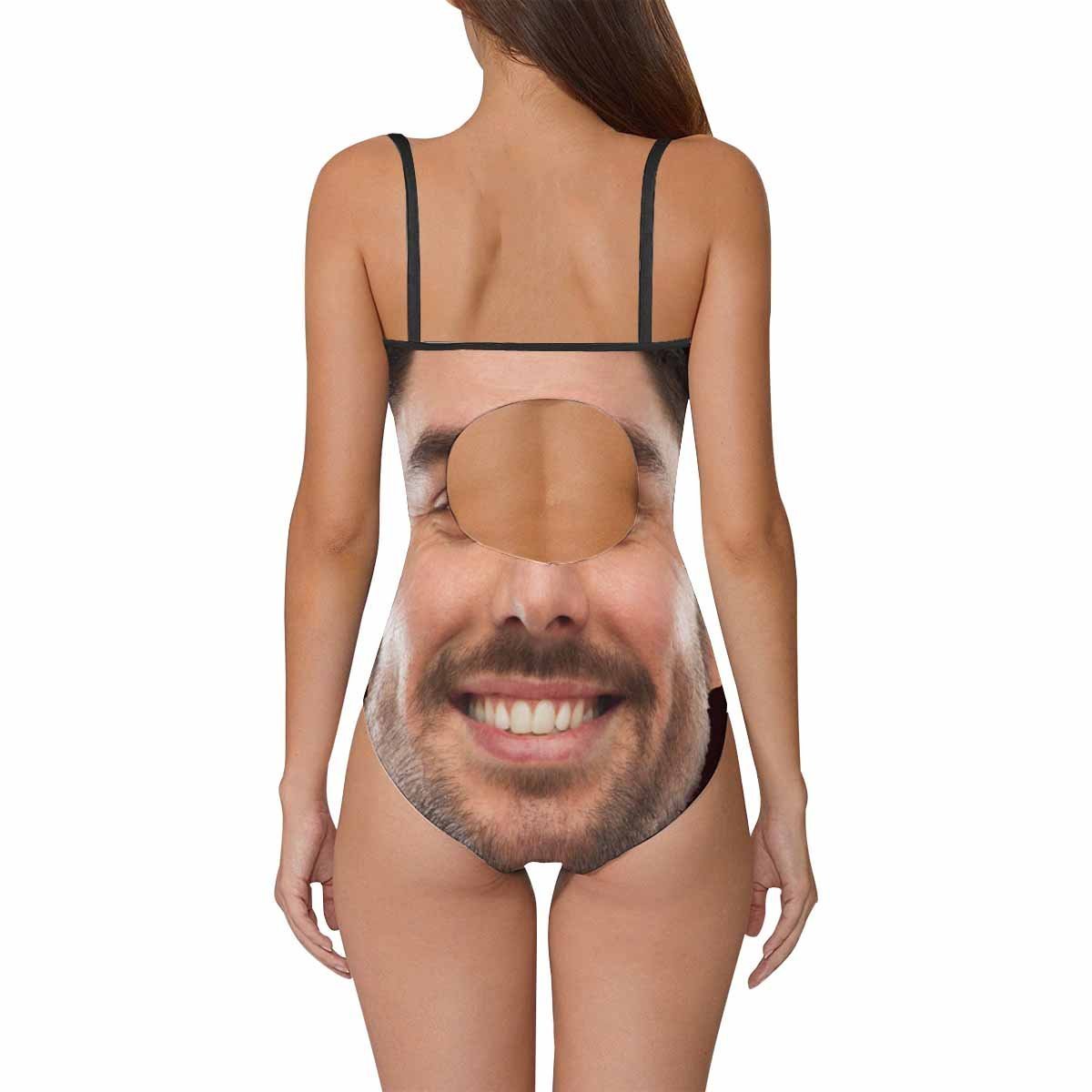 Custom Bathing Suit with Face One Piece Swimsuit Custom Swimsuit with Husbands Face