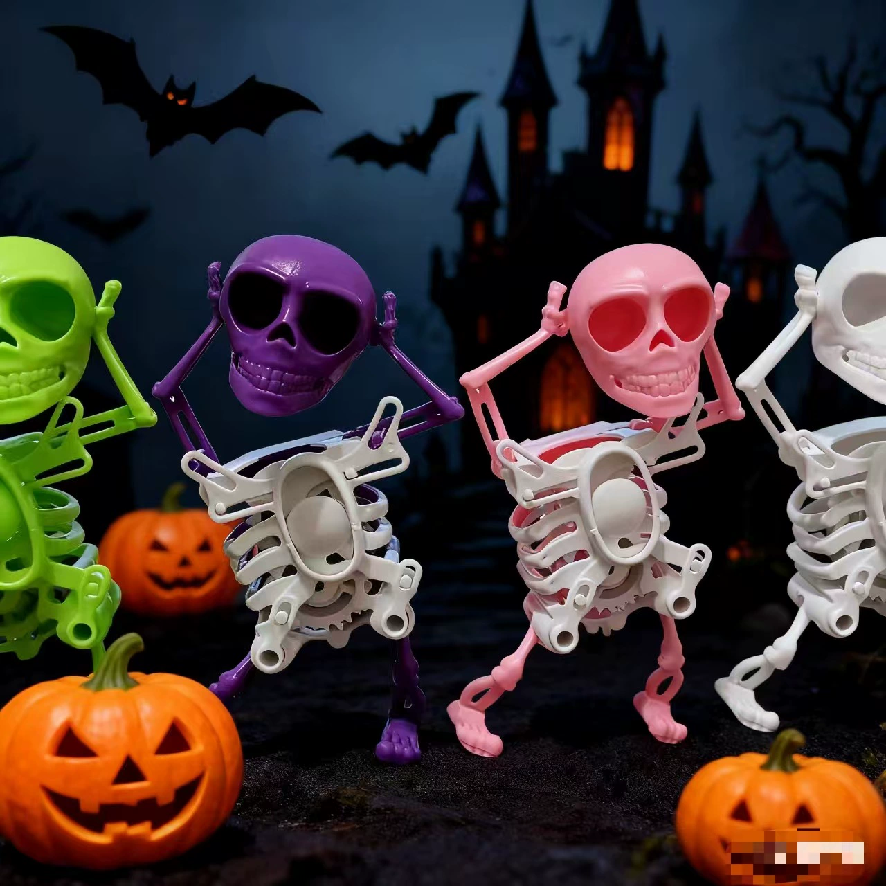 DIY Dancing Skull Toy,Dancing and Swinging 3D Skull Toy, Wind-up Dancing Skeleton Toy No Need Battery