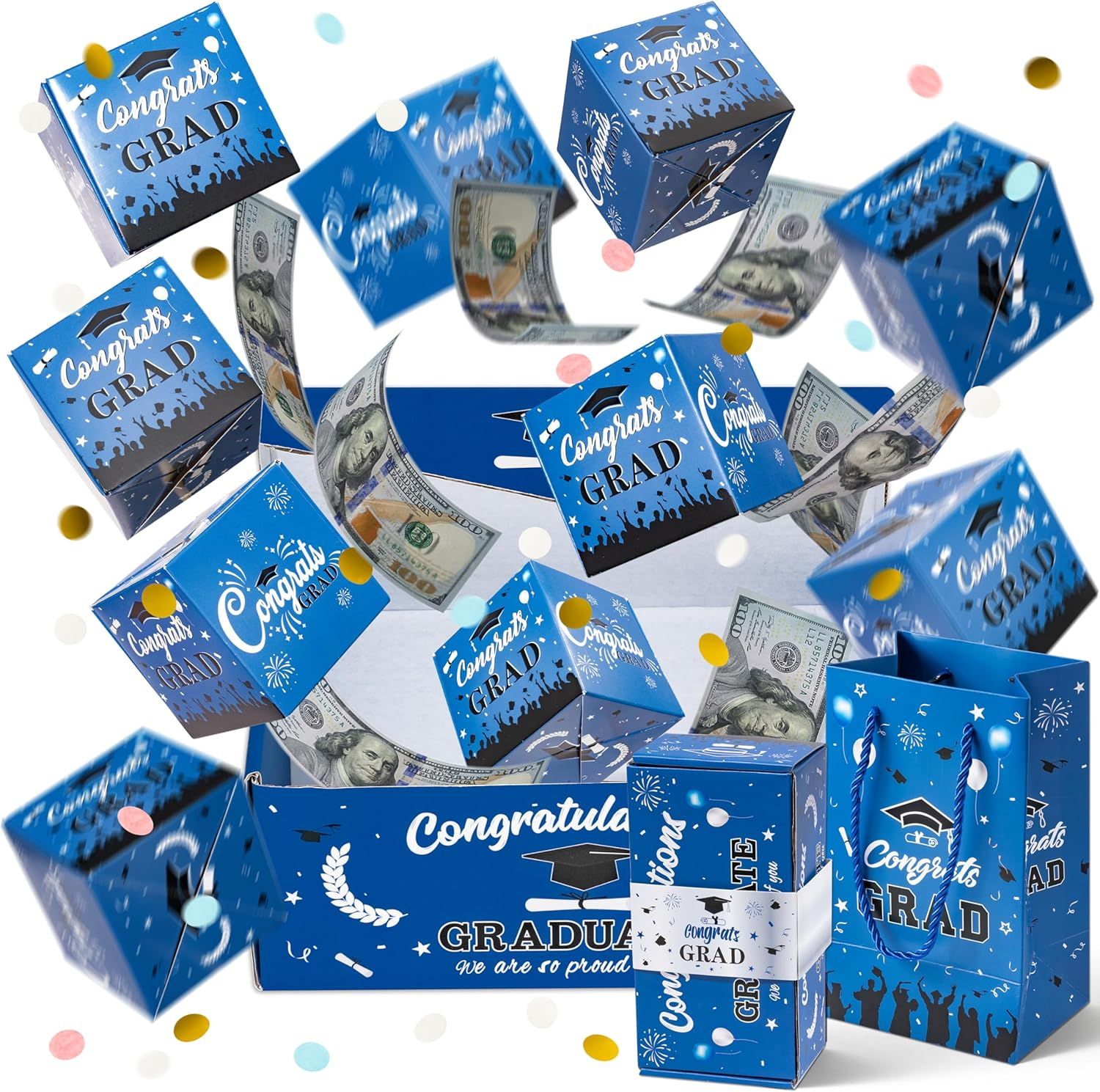 Graduation Explosion Gift Box Graduate Surprise Gift Boxes Exploding for Money Cash Holder for Congrats Grad Party