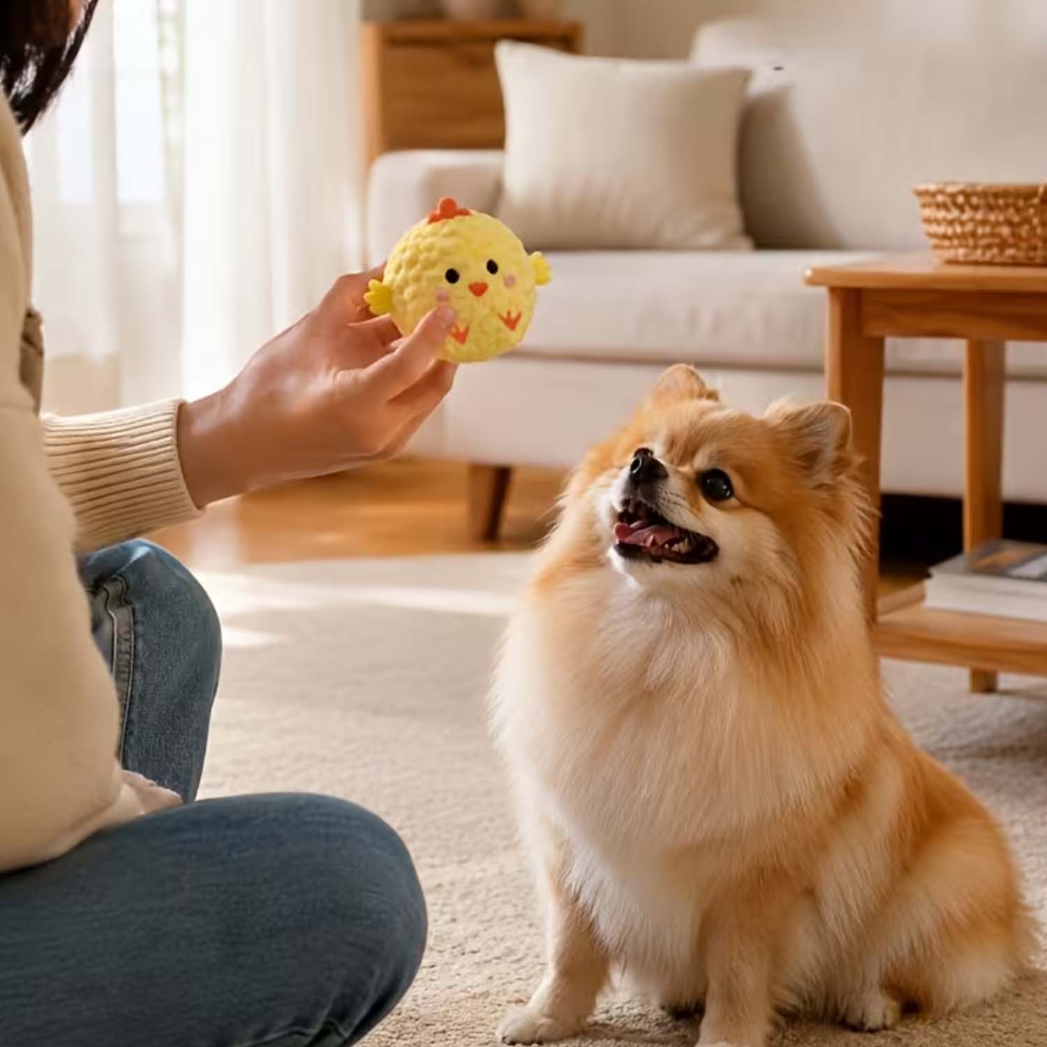 Cute Squeaky Chick Dog Toy – Interactive Pet Chew & Sound Toy for Fun Play