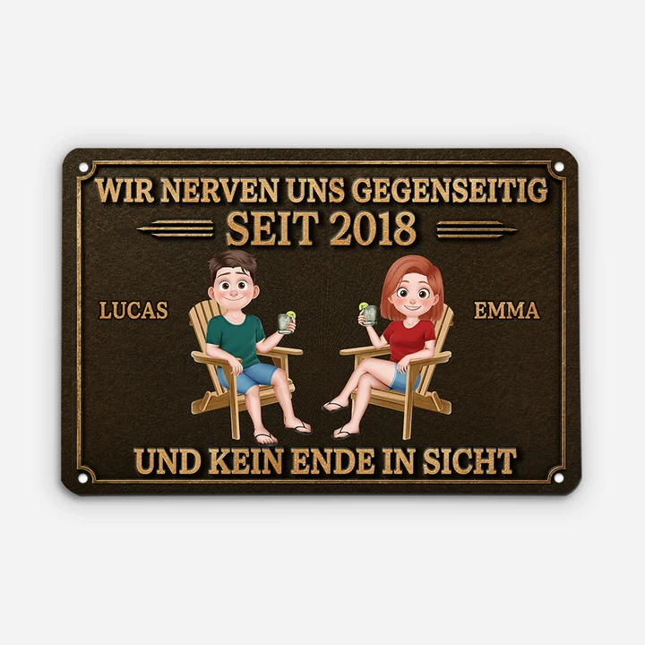 We Get on Each Other's Nerves – Personalized Gifts for Couples | Cartoon Door Sign