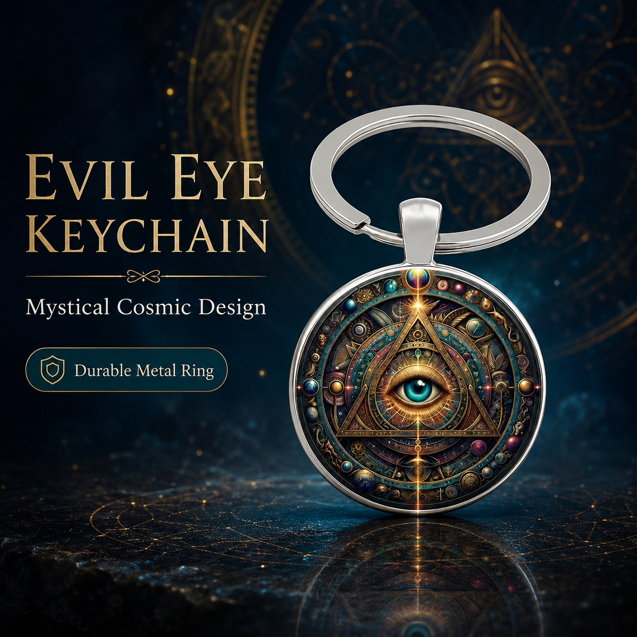 Mystical Eye Crystal Keychain – Colorful Fantasy-Inspired Keychain Charm, Unique Gift for Halloween, Christmas & Birthday
