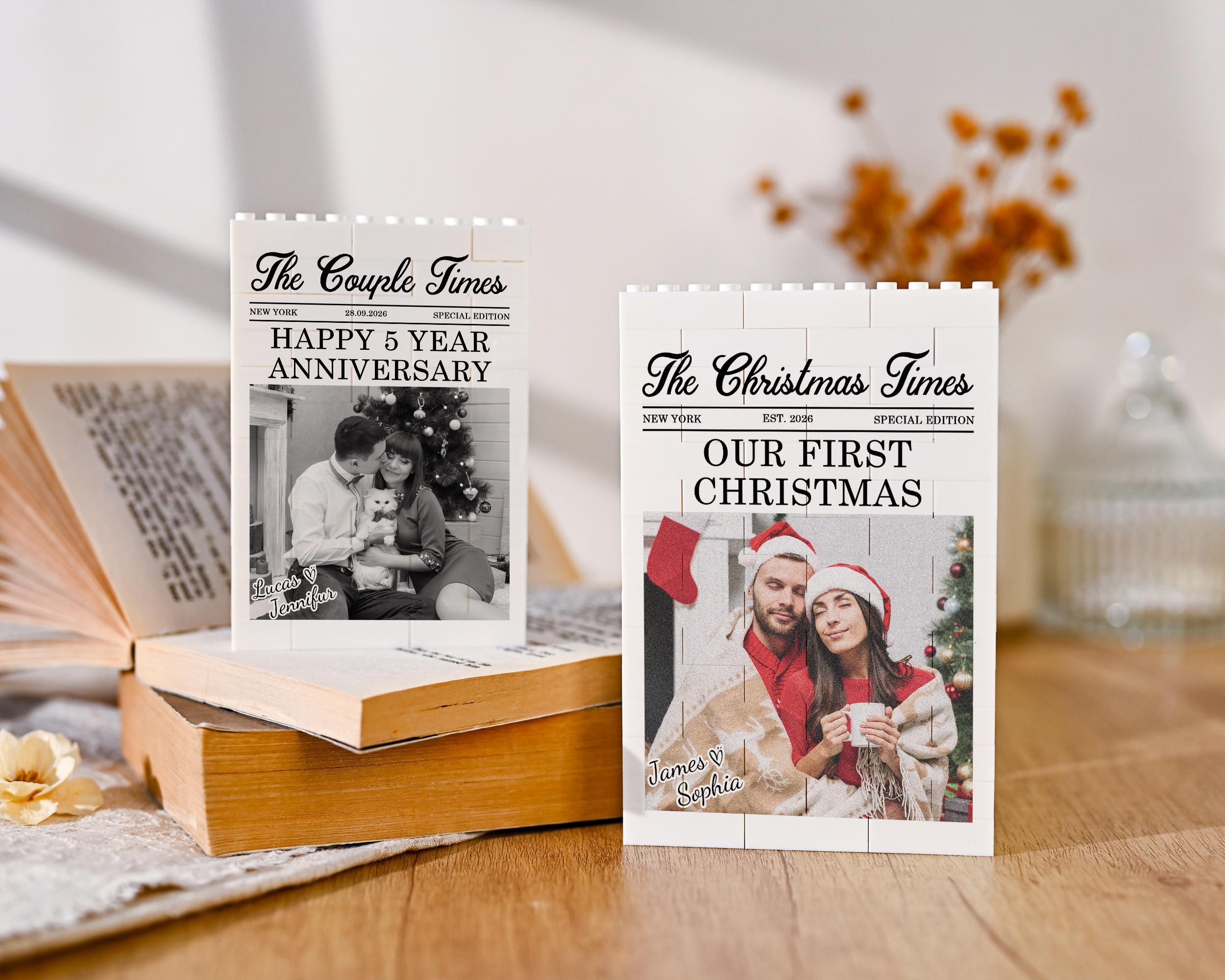 Personalized Photo Building Blocks For Couples, Christmas Gift for Couple, Custom Couple Magazine Puzzle Block, Christmas Gifts