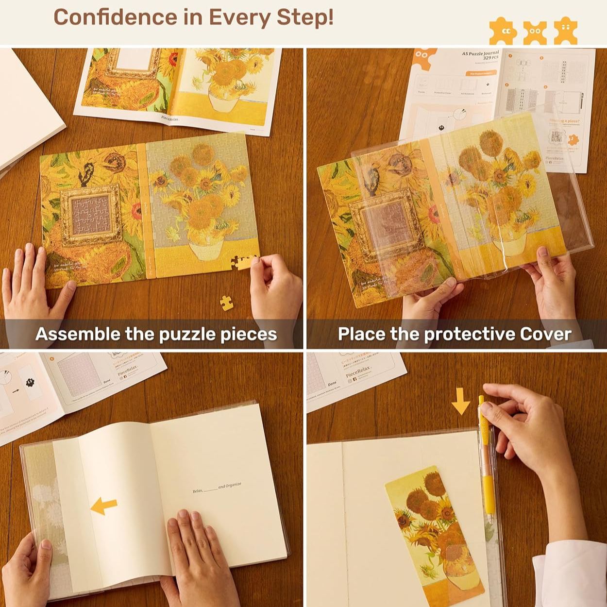 Custom Photo A5 Puzzle Journal 329 Plastic Pieces Book Cover & Notebook, Unique Puzzle Gift, Jigsaw Artwork