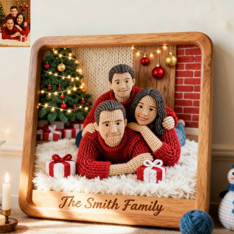 Personalized Custom 3D Knitted Photo Portrait Frame | Personalized Yarn Art Keepsake for Couples, Anniversary & Valentine’s Day Gifts