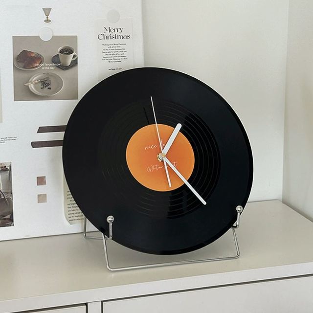 Personalized Vinyl Record Wall Clock Custom Photo or Text Music-Inspired Decor