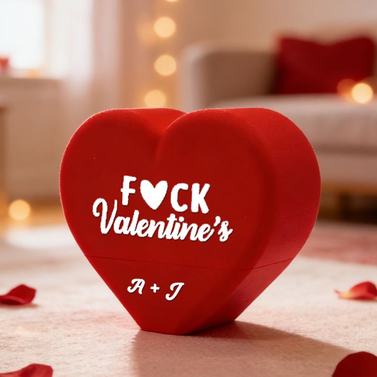 Personalized Heart With Middle Finger Gag Decor Funny Gag Gift Petty Ex Prank Anniversary Gift for Him Her Valentines Day for Boyfriend Girlfriend