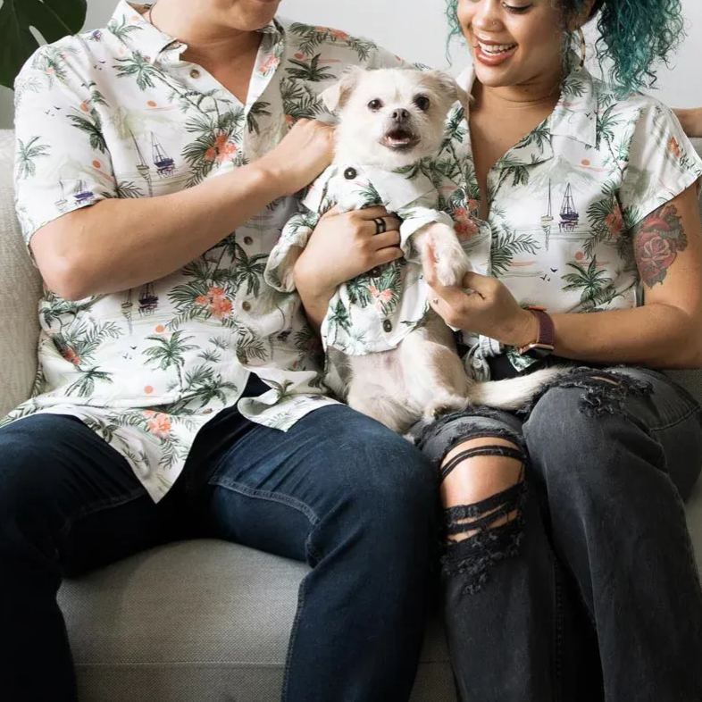 Custom Pet Matching Hawaiian Shirt – Personalized Photo Tropical Outfits for Dogs, Cats and Owners