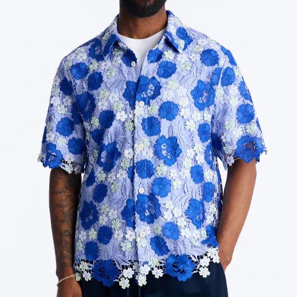 Men's Hawaiian Floral Shirt – Relaxed Fit Tropical Button Up for Beach & Vacation