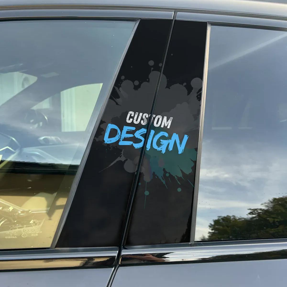 Universal Car Pillar Wrap & Rear Window Decal – Premium Vinyl Stickers with Multiple Designs