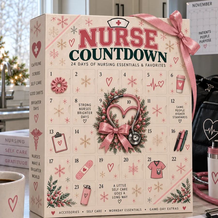 Nurse Advent Calendar - 24-Day Christmas Gift for Nurses with Nursing-Themed Acrylic Keychains