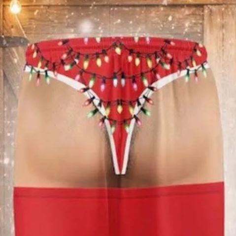 Funny 3D Printed Novelty Boxer Shorts, Plaid Drawstring Lounge Pants for Christmas Parties