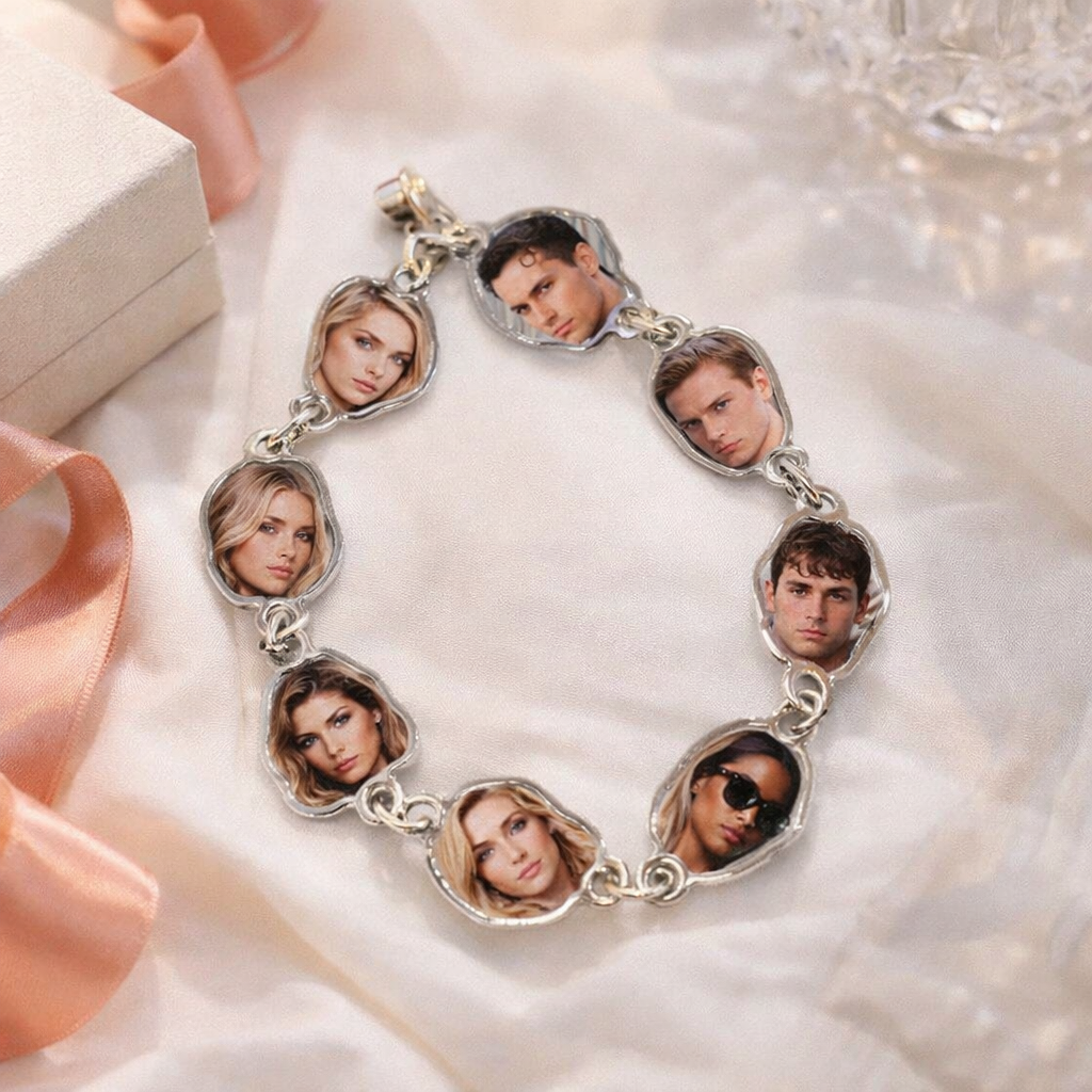 Custom Multi-Face Photo Charm Personalized Family & Friends Bag, Keychain & Car Hanging Gift