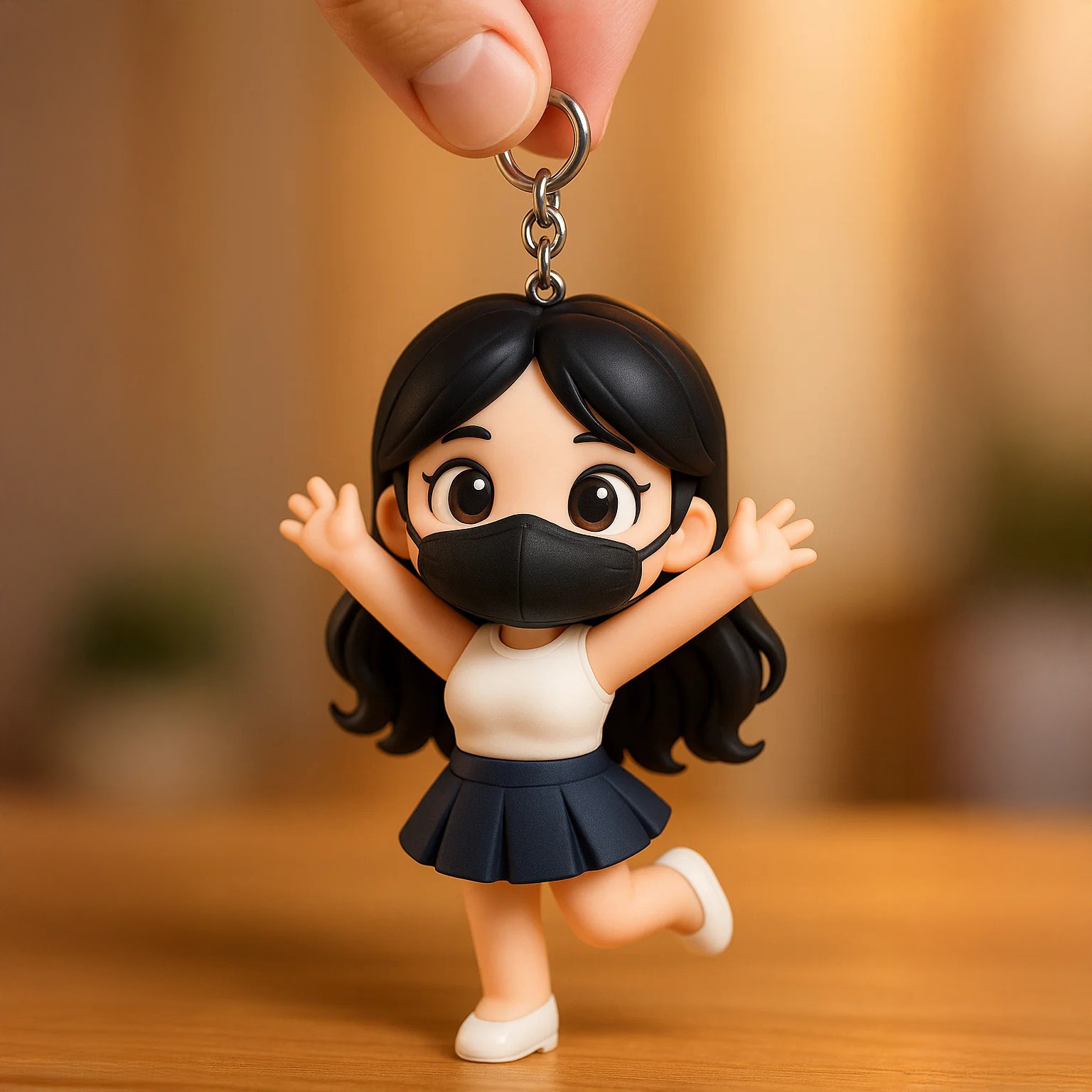 Custom 3D Keychain Figure from Your Photo Personalized Mini Doll Gift Idea