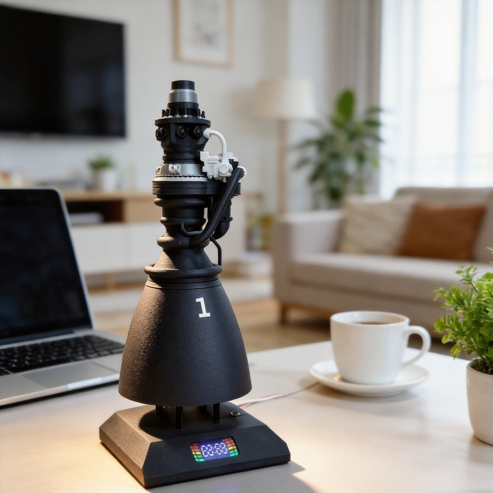 Rocket Launch Alarm Clock – Countdown Sound & Smoke Launch Simulation Desk Clock
