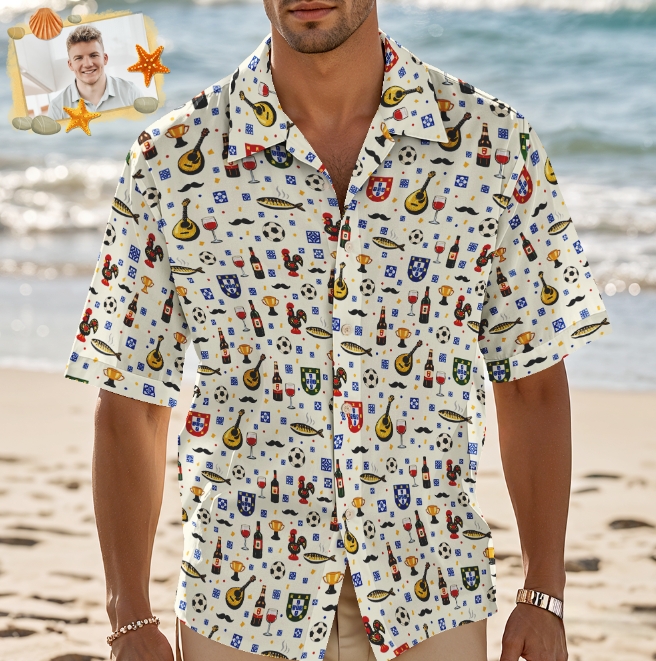 Portugal Theme Hawaiian Shirt – Personalized Men's Short Sleeve Beach Button Down