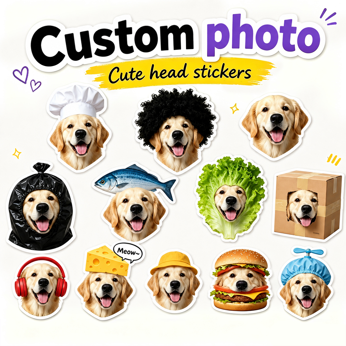 Personalized Photo Head Stickers – Custom Funny Face Stickers in Cute Creative Styles, Unique Gift for Friends & Family