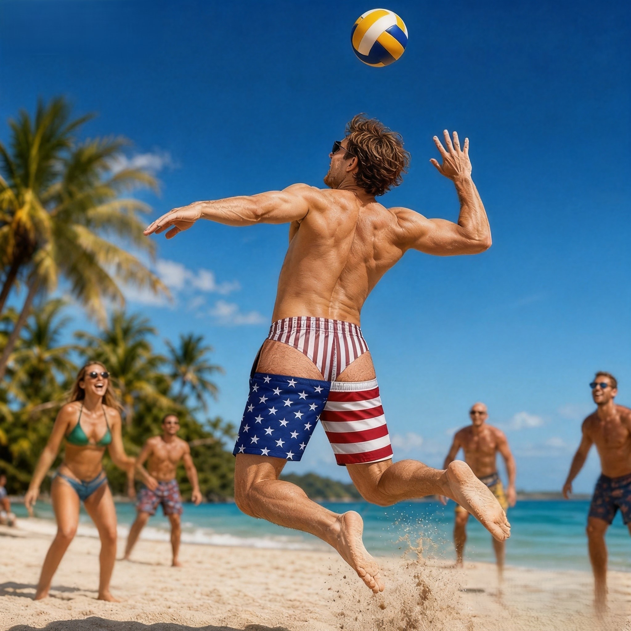 Turn Heads at the Beach! Funny Optical Illusion Swim Trunks for Men