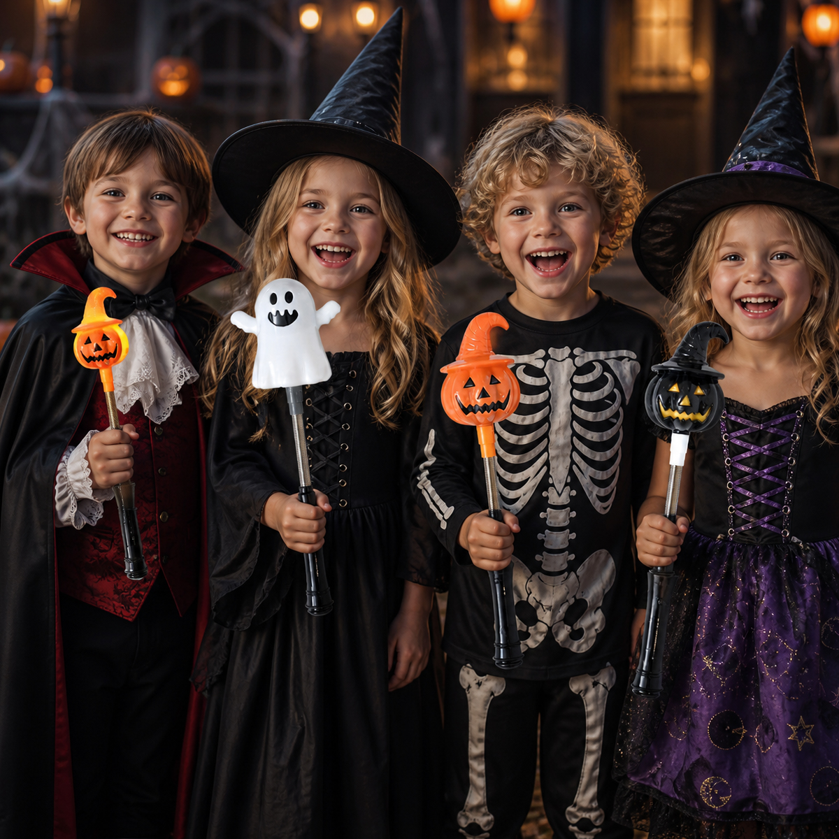 Halloween Light-Up Pumpkin Wand – Festive Handheld Party Prop for Halloween Fun & Decor