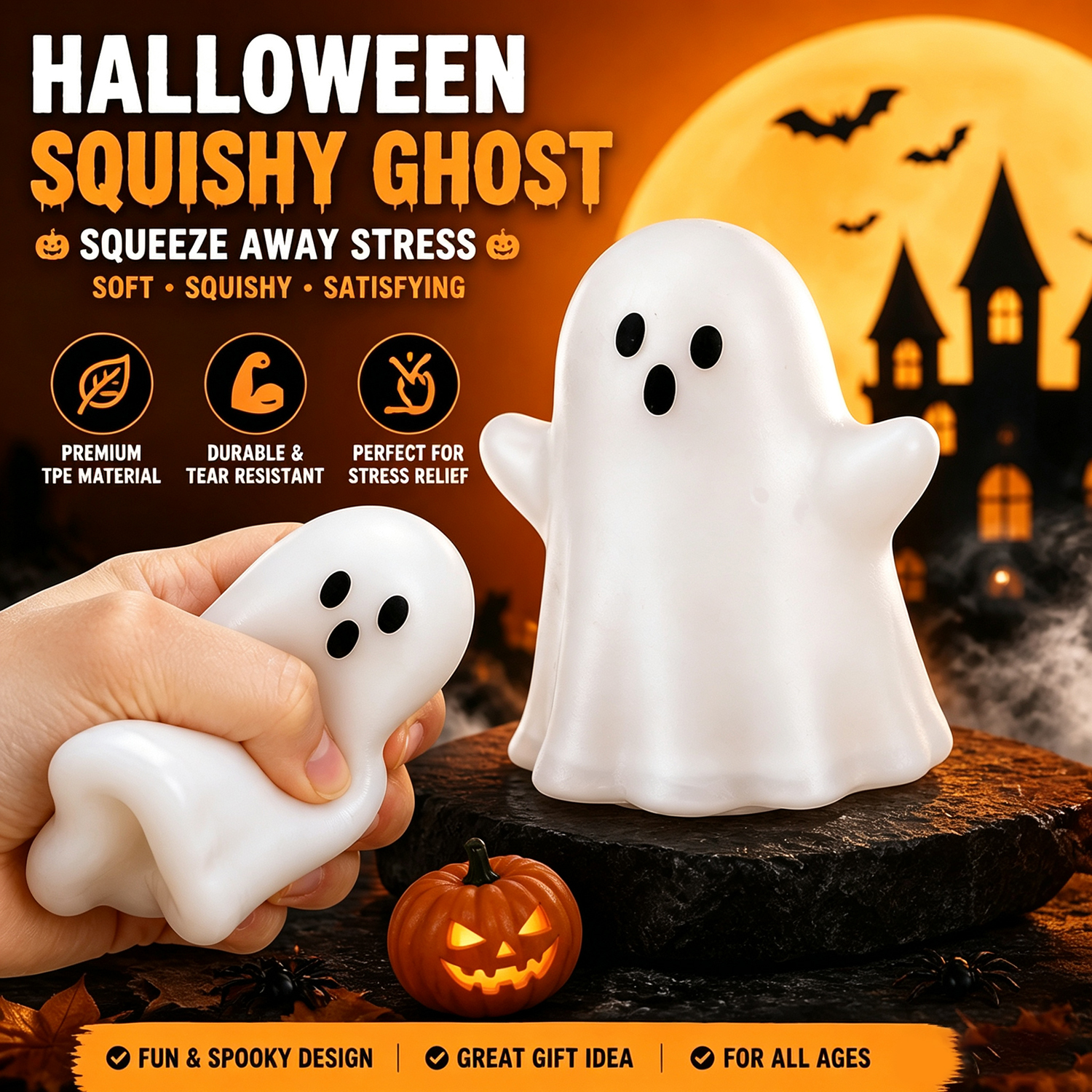 Halloween Squishy Toy – Soft Slow-Rebound Squeeze Toy, Fun Halloween-Themed Gift