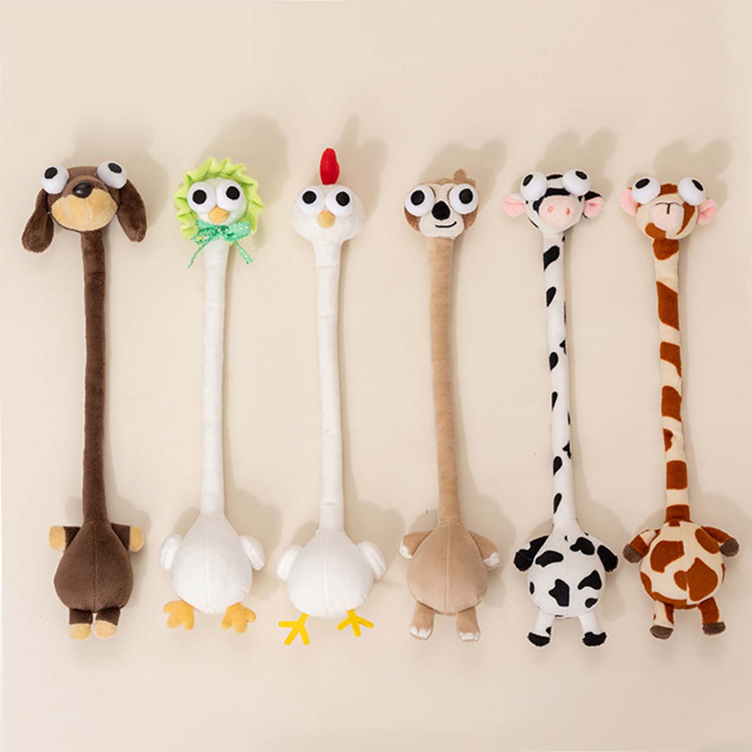 Long Neck Animal Plush Toy Cute Soft Hanging Plush Doll Fun Bag & Backpack Accessory